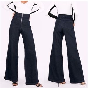 NWOT Express Wide Leg High rise Dark denim jeans